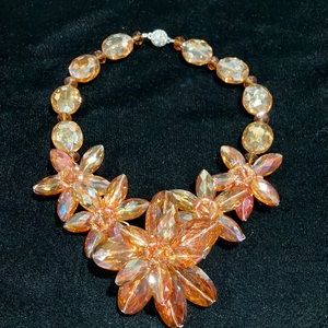 Beautiful Orange Starburst Statement Necklace-G14